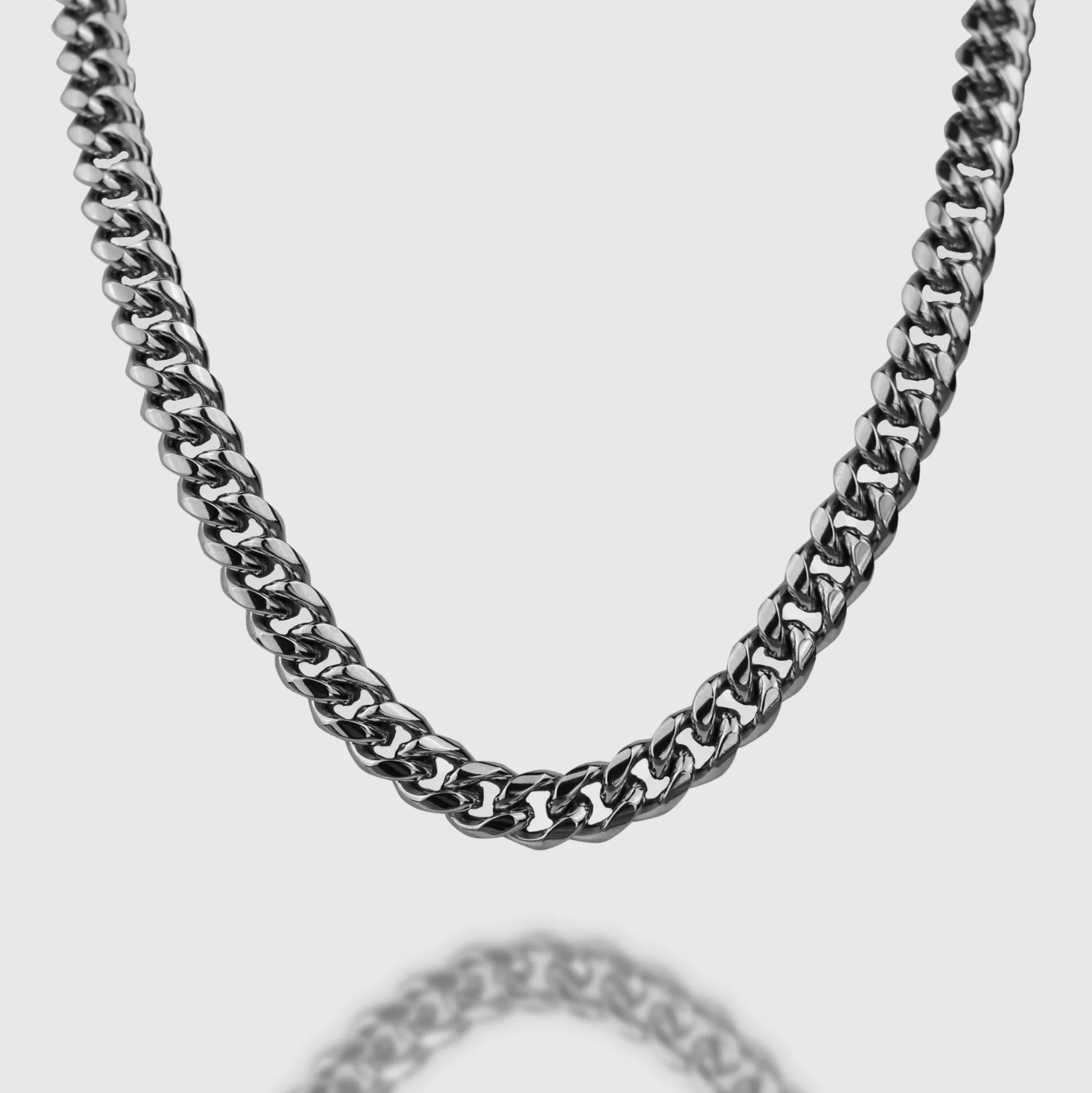 12mm Miami Cuban Chain- Silver - Image 2