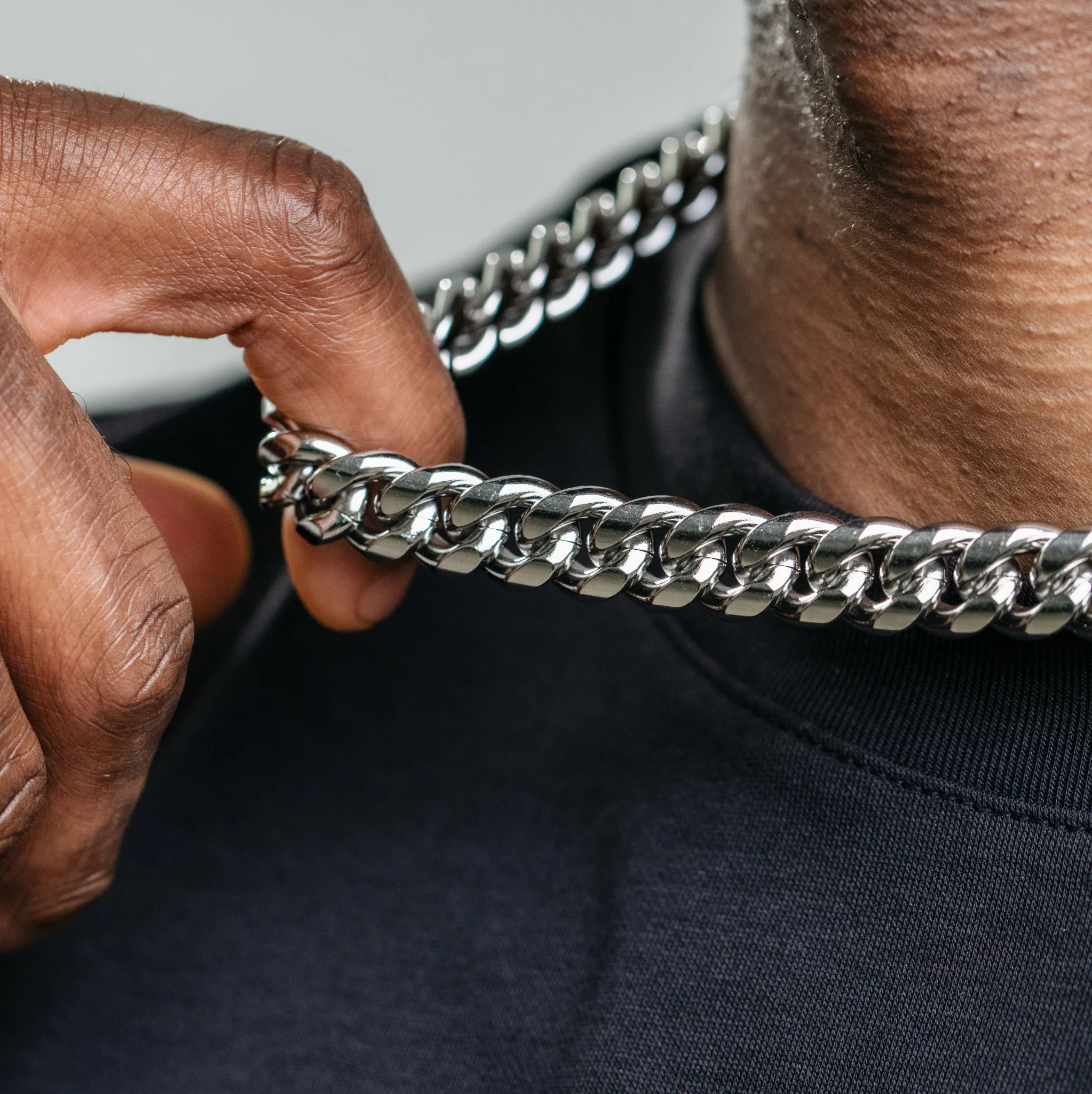 12mm Miami Cuban Chain- Silver - Image 4