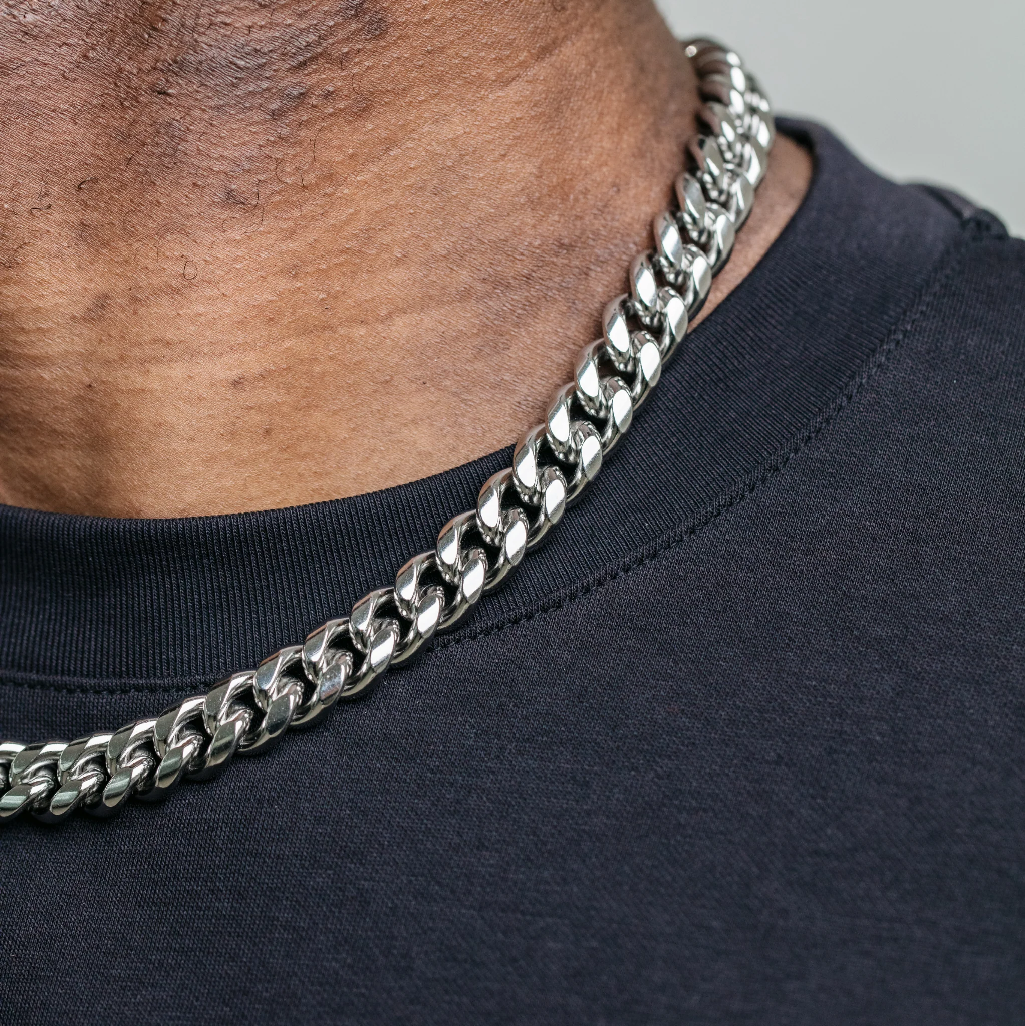 12mm Miami Cuban Chain- Silver - Image 8
