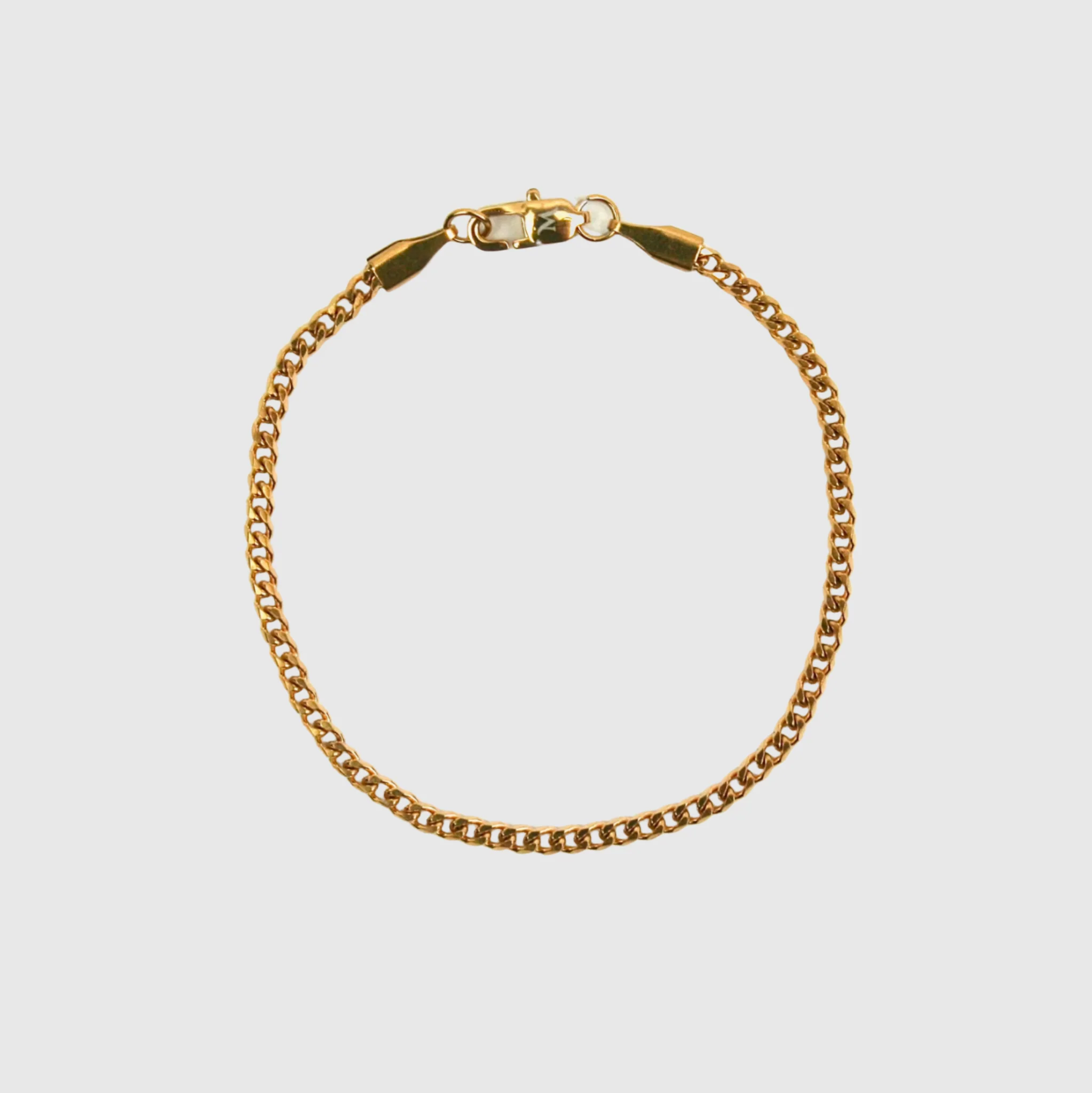 3mm Miami Cuban Bracelet - Gold - Image 2