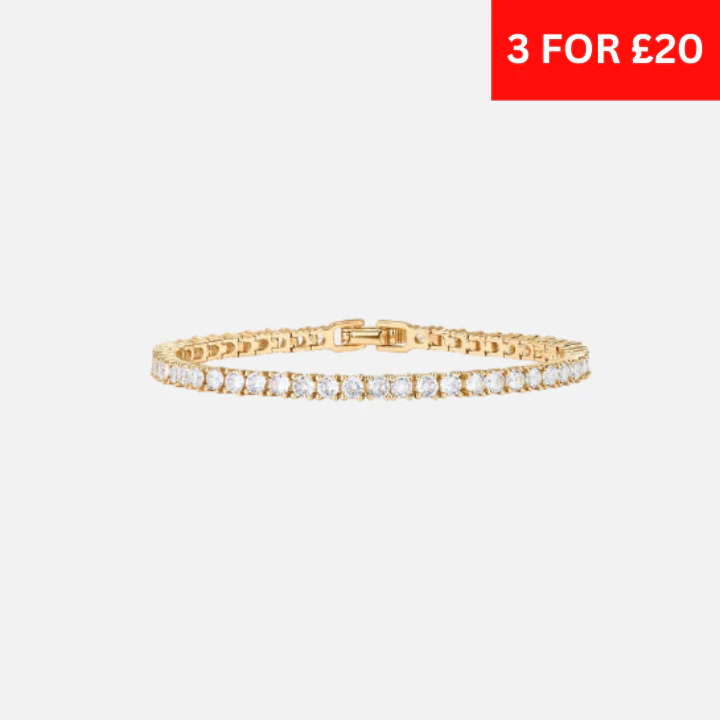 3MM TENNIS BRACELET - GOLD