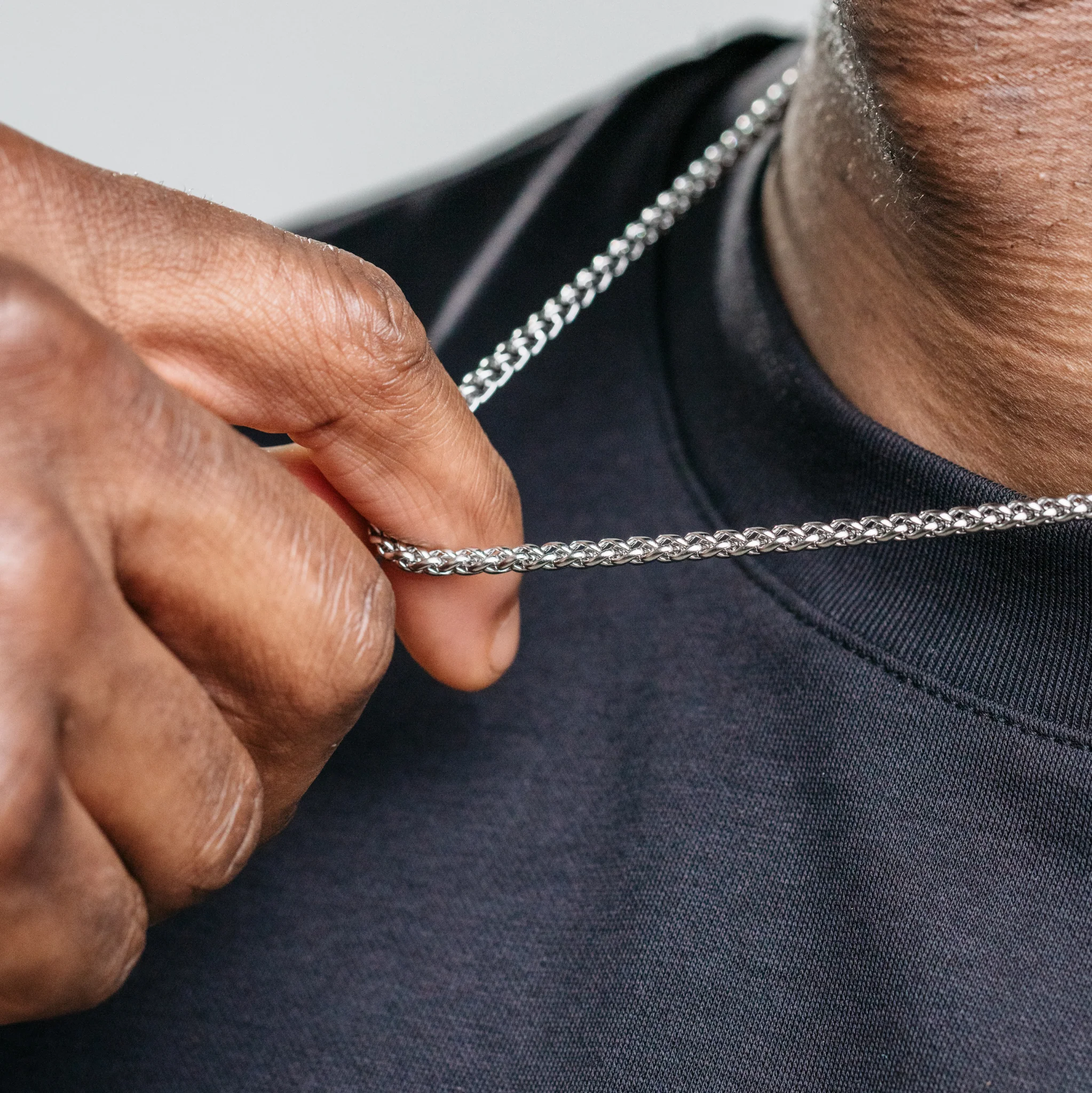3mm Wheat Chain - Silver - Image 4