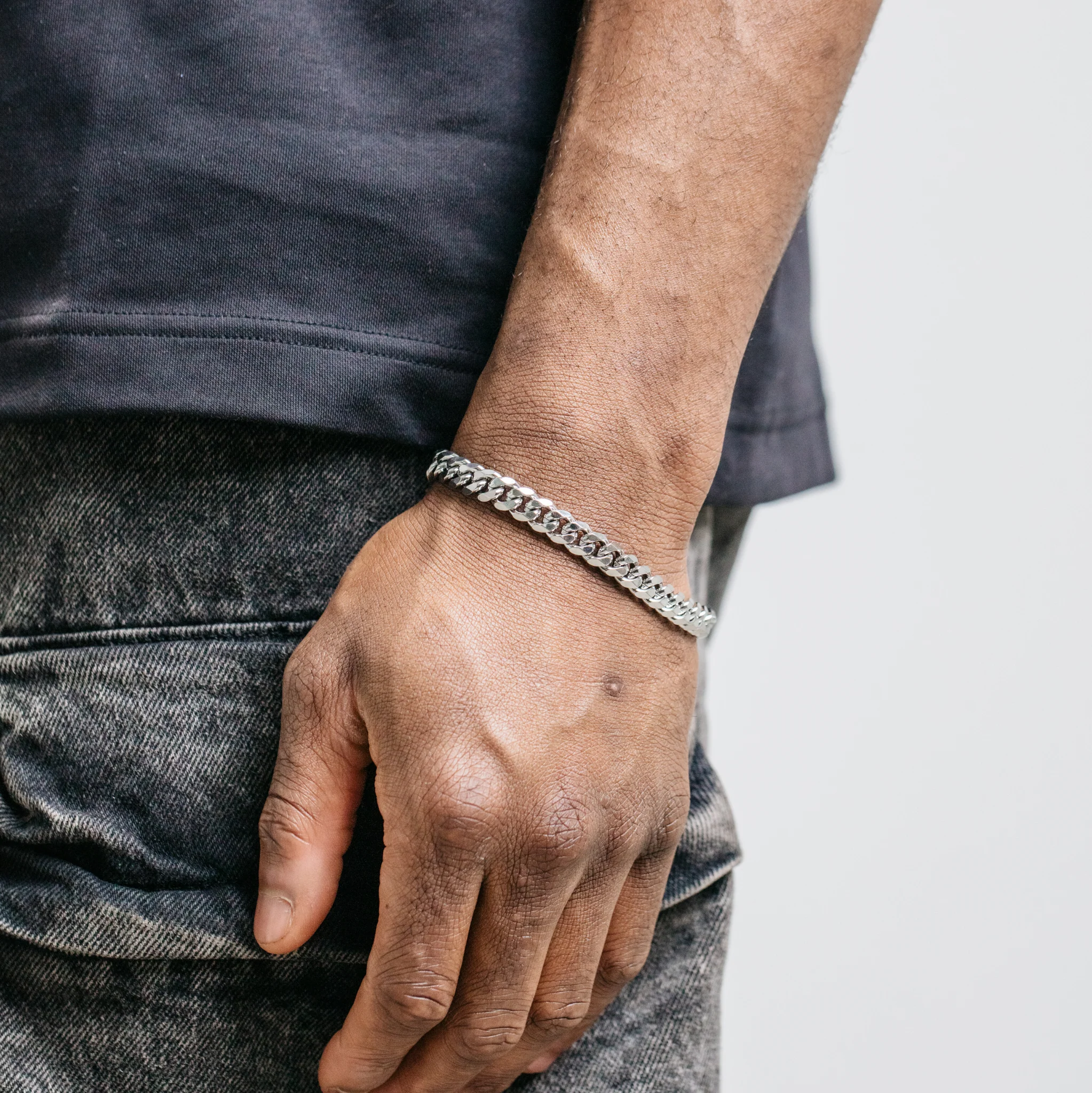 8mm Miami Cuban Bracelet - Silver (S) - Image 3