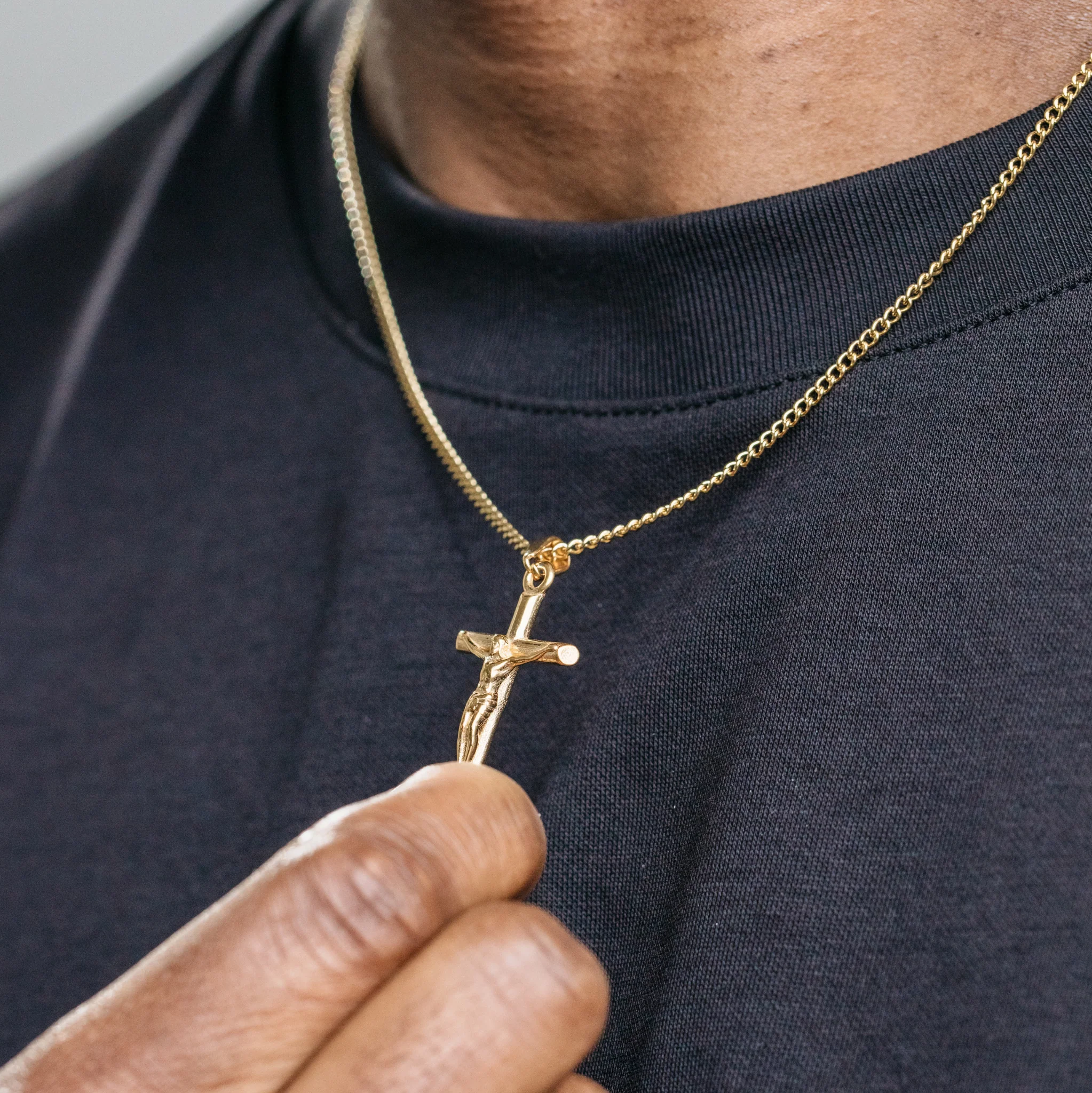 Crucifix Pendant - Gold - Image 4