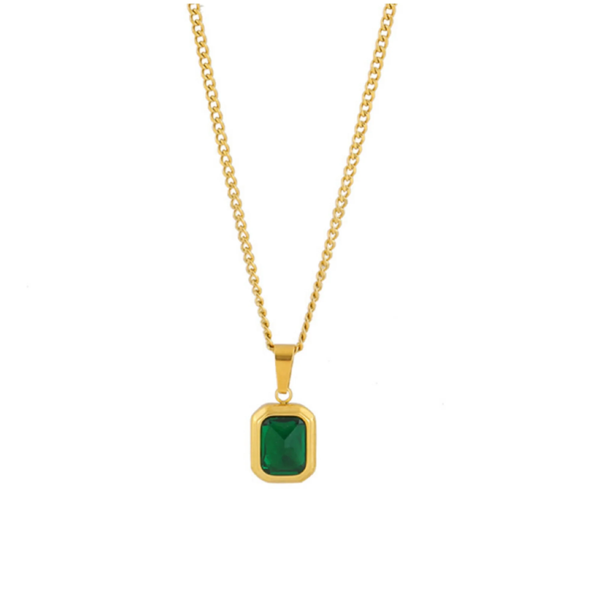 FRENCH EMERALD LUXURY PENDANT - GOLD - Image 2