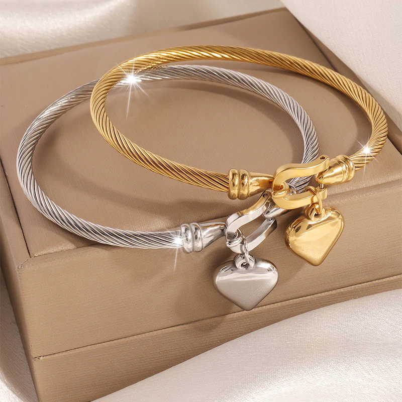HEART Pendant BRACELET - Silver - Image 3