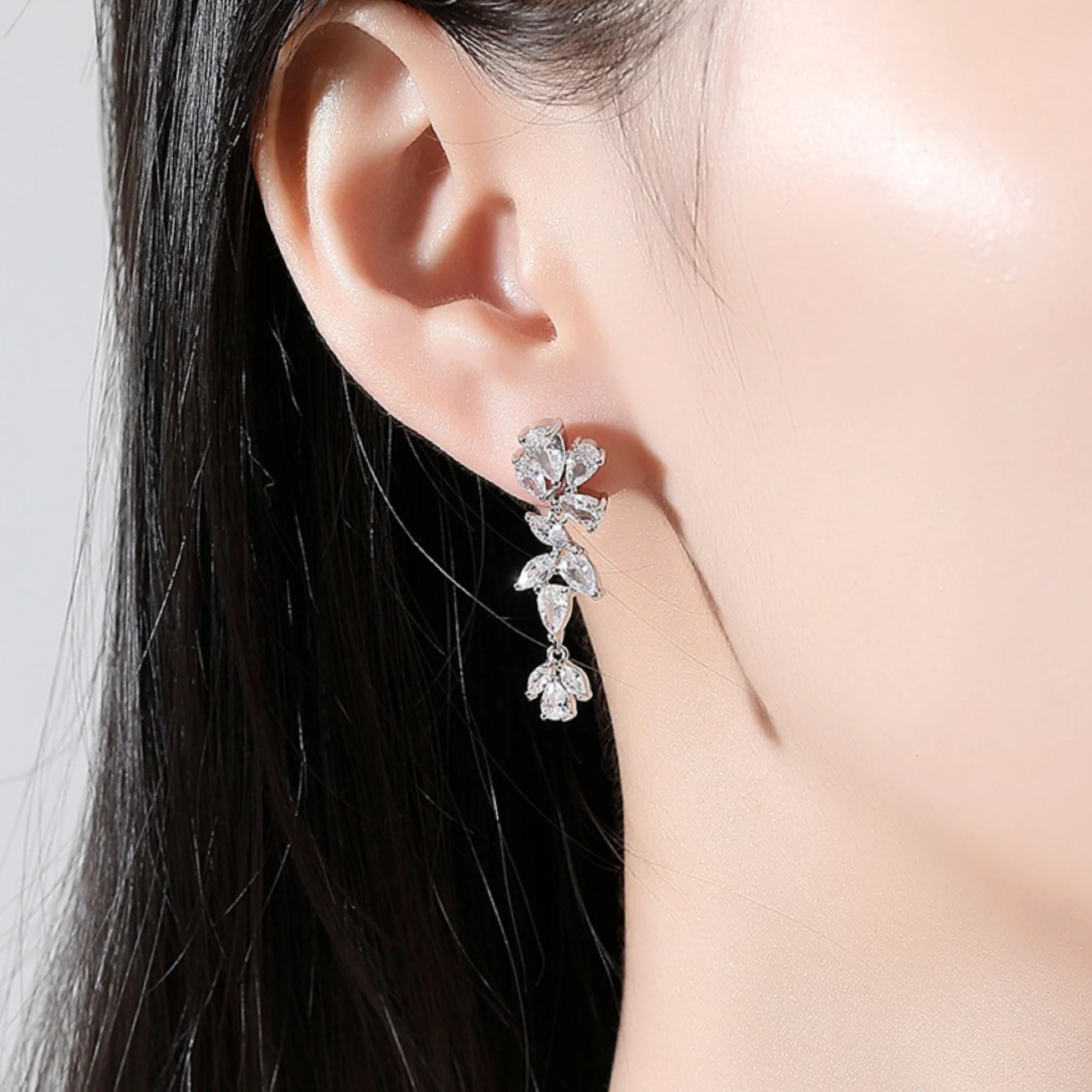 Luxury cut marquisTe earring - SILVER - Image 5