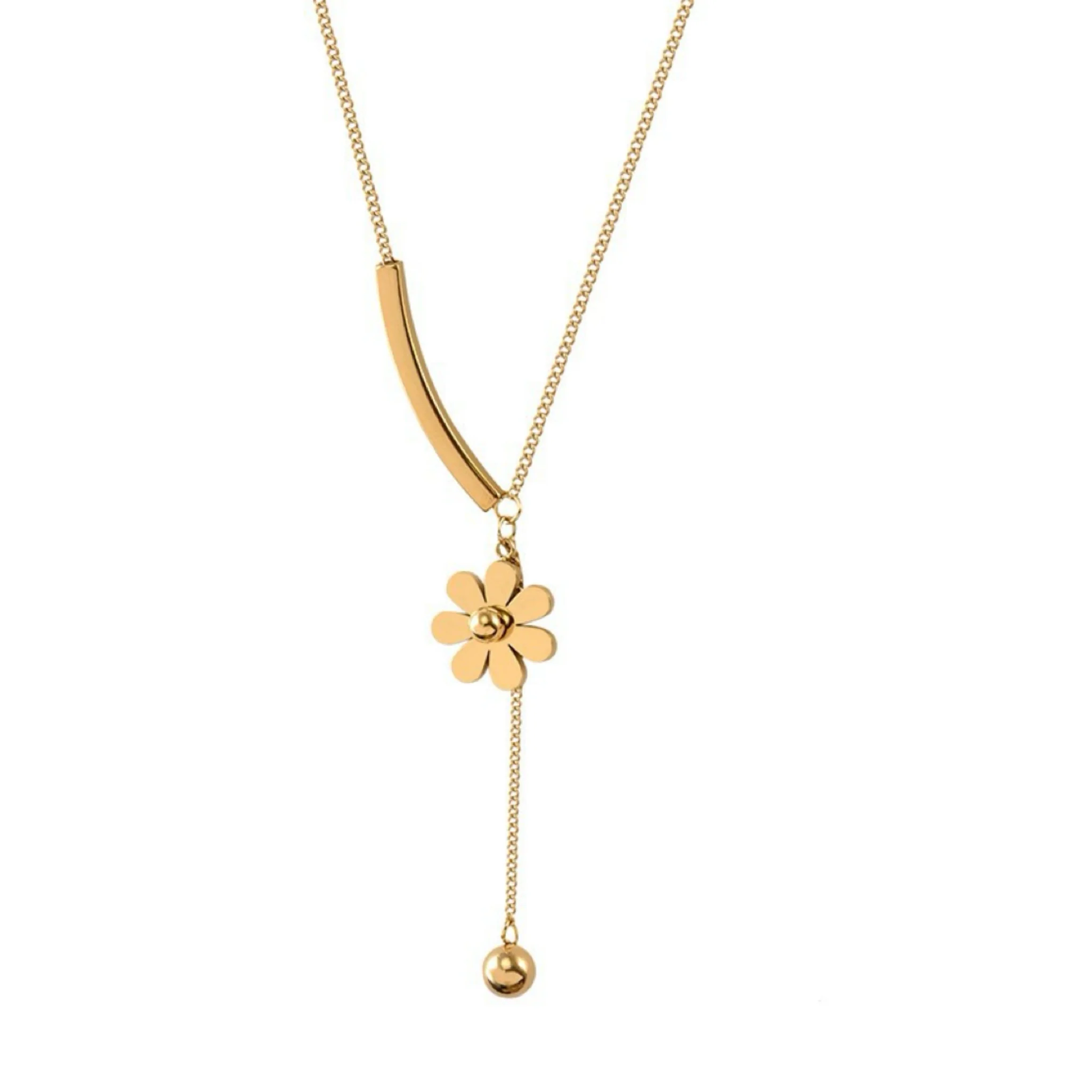 SMALL DAISy exquisite collarbone chain necklace - GOLD - Image 2