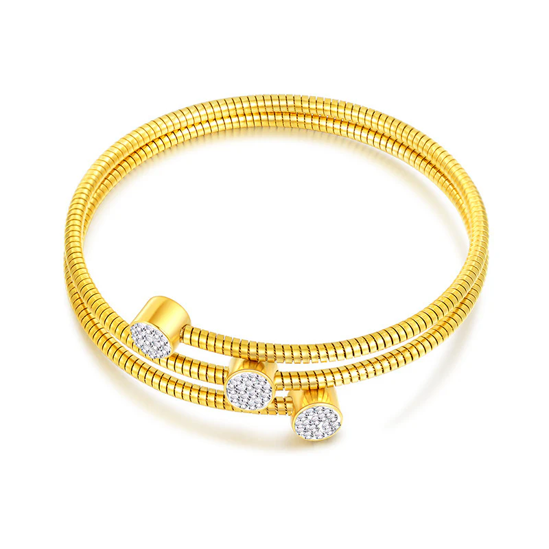 stone twister bangle - gold - Image 2